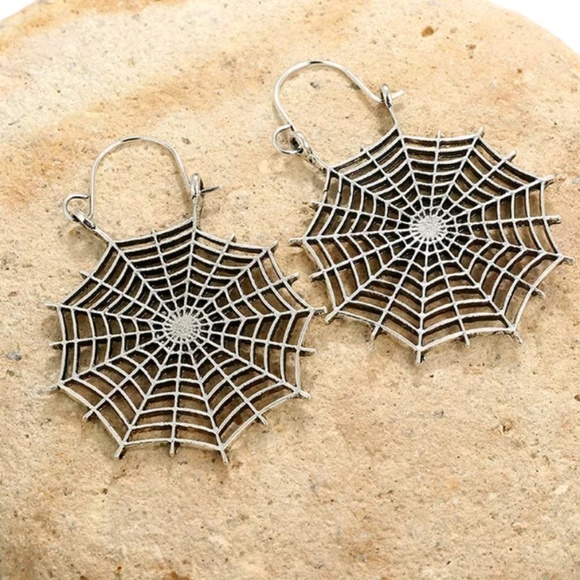 Dark Kharma by Avelon Jewelry - NEW INVENTORY Spider web steel earrings
